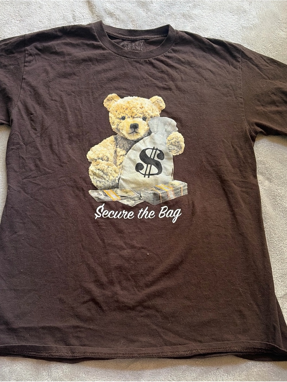 Women’s'Secure the Bag' Teddy Graphic Tee - Brown